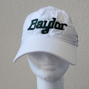 New Era White Cap with Baylor Script Detail
